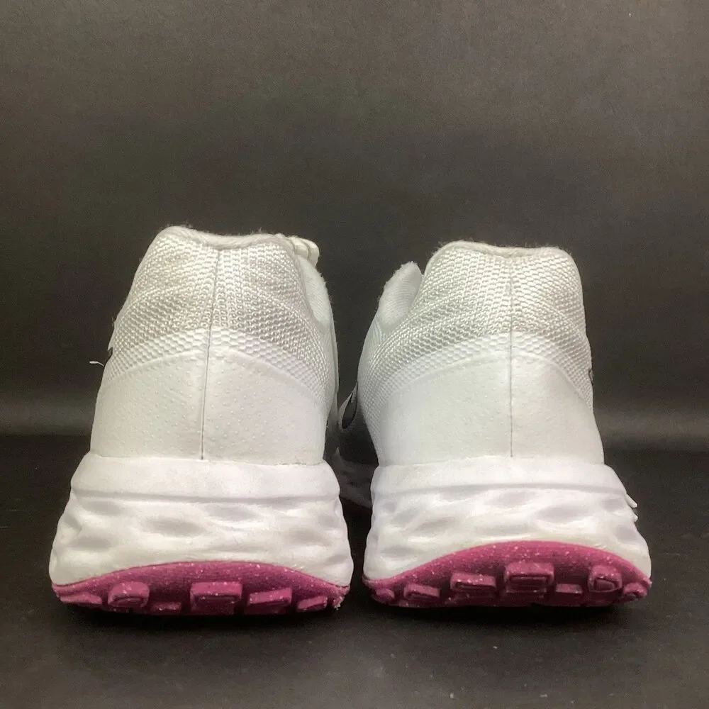 Nike Revolution 6 Next Nature Womens Sz 8 White Vivid Purple Low Shoe DC3729-106